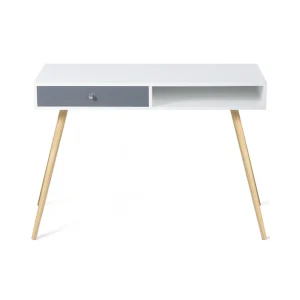 à prix réduits Idmarket Bureau Scandinave EFFIE 1 Tiroir – Bois Blanc Et Gris 12