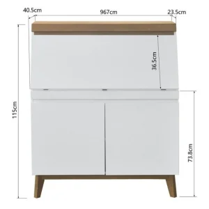 CSTORE Bureau Secrétaire Avec Tablette 2 Portes – Bois – L96,7 X P 115 X H … REMISE allant jusqu. 13
