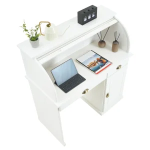 Paris IDIMEX Bureau Secrétaire TOM Avec 2 Tiroirs Et 1 Porte En Pin Massif Lasuré… 15