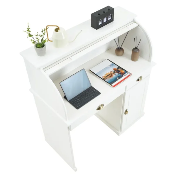 Paris IDIMEX Bureau Secrétaire TOM Avec 2 Tiroirs Et 1 Porte En Pin Massif Lasuré… 6