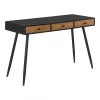 En.casa Bureau Tumba à 3 Tiroirs 75 X 115 X 48 Cm Effet Bois Foncé Noir [en…. De Qualité 14