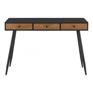 styles dernier cri En.casa Bureau Tumba à 3 Tiroirs 75 X 115 X 48 Cm Effet Bois Foncé Noir [en…. 13