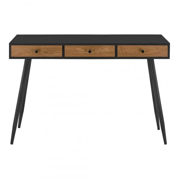 styles dernier cri En.casa Bureau Tumba à 3 Tiroirs 75 X 115 X 48 Cm Effet Bois Foncé Noir [en…. 5