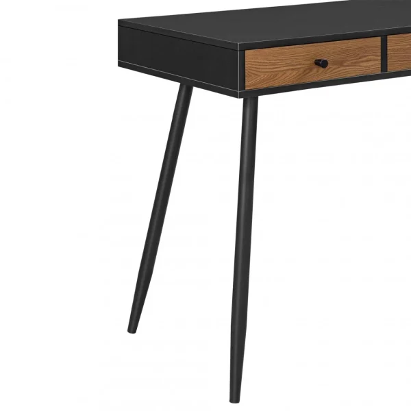 styles dernier cri En.casa Bureau Tumba à 3 Tiroirs 75 X 115 X 48 Cm Effet Bois Foncé Noir [en…. 6