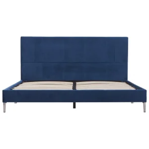 Wottes Cadre De Lit Bleu Tissu 160 X 200 Cm (#04) meilleur cadeau 11