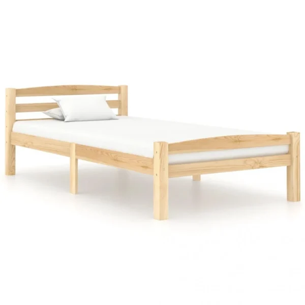 Wottes Cadre De Lit Bois De Pin Massif 100×200 Cm (#02) boutique en france 1