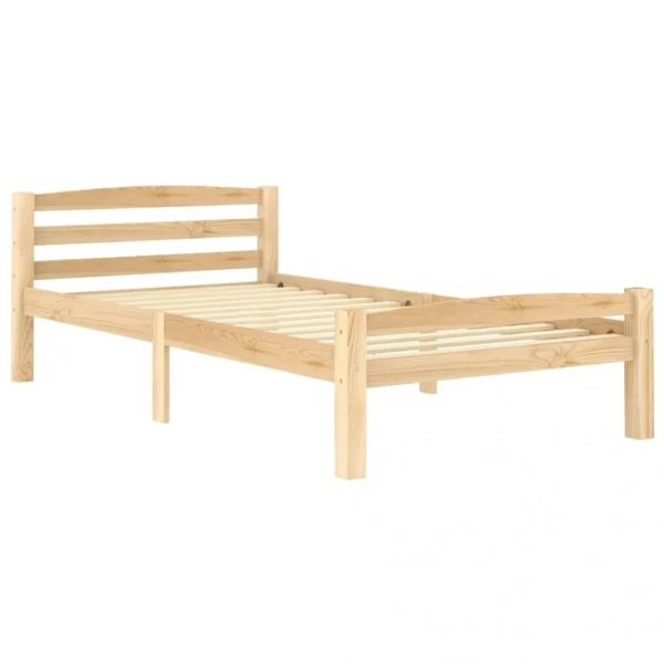 Wottes Cadre De Lit Bois De Pin Massif 100×200 Cm (#02) boutique en france 3