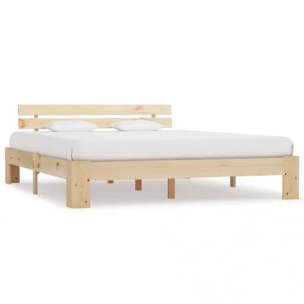 dernières Wottes Cadre De Lit Bois De Pin Massif 160 X 200 Cm (#04) 1