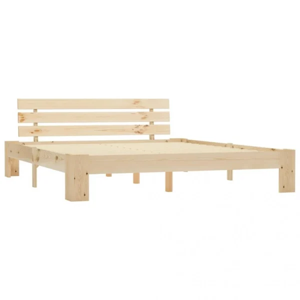 dernières Wottes Cadre De Lit Bois De Pin Massif 160 X 200 Cm (#04) 3