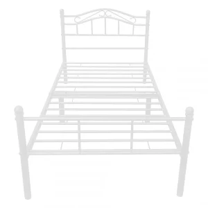 En.casa Cadre De Lit Standard Avec Matelas Florenz En Métal 90 X 200 Cm Blan… garantis authentique 13