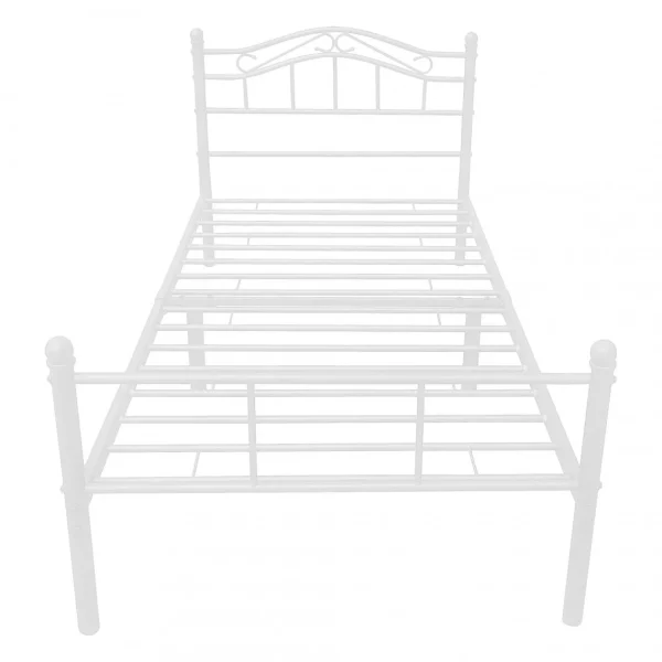 En.casa Cadre De Lit Standard Avec Matelas Florenz En Métal 90 X 200 Cm Blan… garantis authentique 5