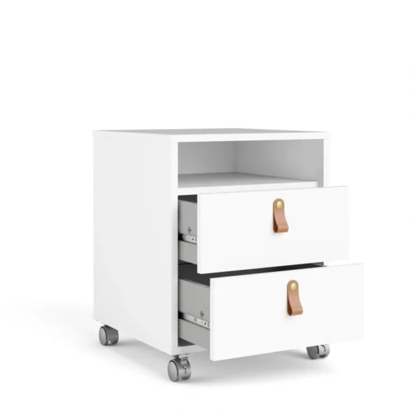 Webmarketpoint Caisson à Tiroirs Blanc Avec Roulettes Et Compartiment Ouvert Cm 40 X… a Prix Discount 1