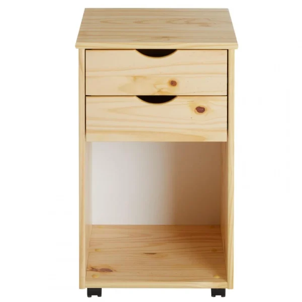 IDIMEX Caisson De Bureau Sur Roulettes KANO, Avec 2 Tiroirs, En Pin Massif Na… fashioniable 3