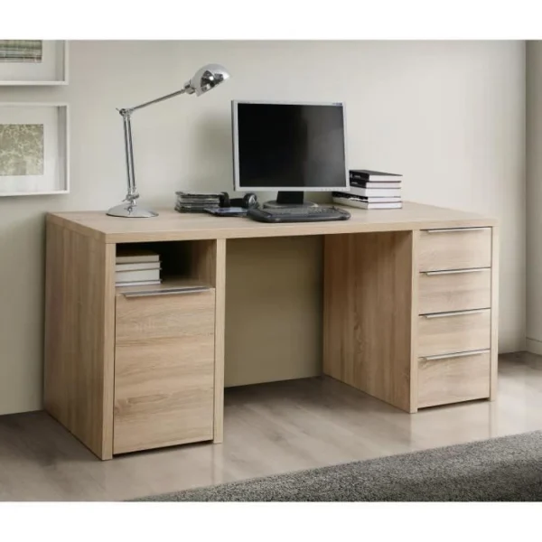 achetez pas cher Marque Generique CALPE Bureau Chene Sonoma – L 160 Cm 1