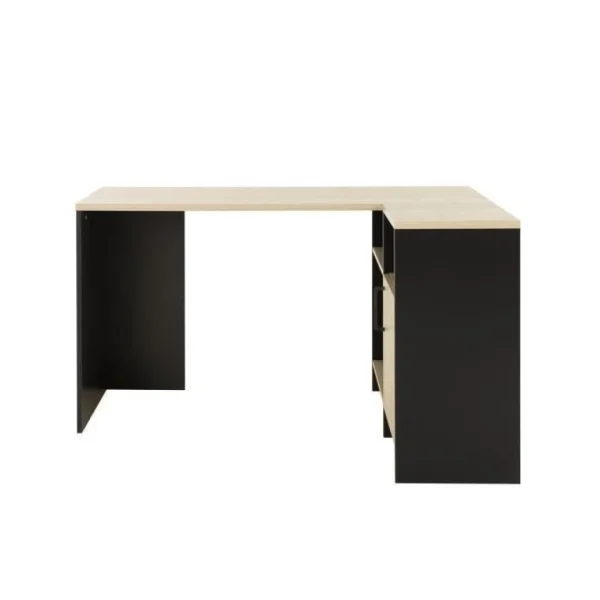 BUT Bureau D’angle KOOPER Imitation Chêne Et Noir Meilleur Prix Garanti 1