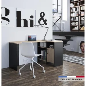 BUT Bureau D’angle KOOPER Imitation Chêne Et Noir Meilleur Prix Garanti 9