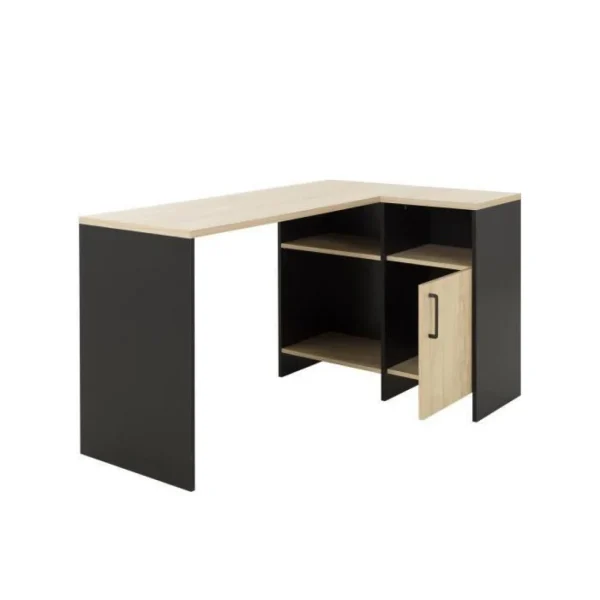 BUT Bureau D’angle KOOPER Imitation Chêne Et Noir Meilleur Prix Garanti 5