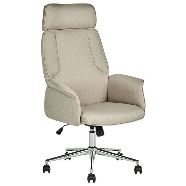 en ligne Beliani Chaise De Bureau Beige PILOT 1