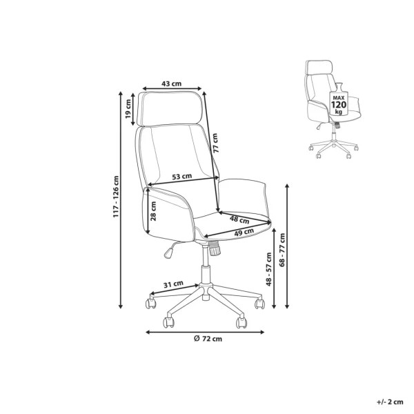 en ligne Beliani Chaise De Bureau Beige PILOT 3