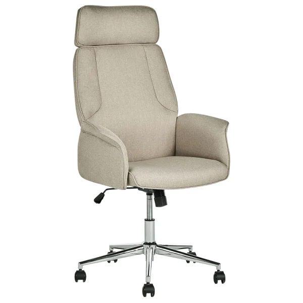 en ligne Beliani Chaise De Bureau Beige PILOT 6