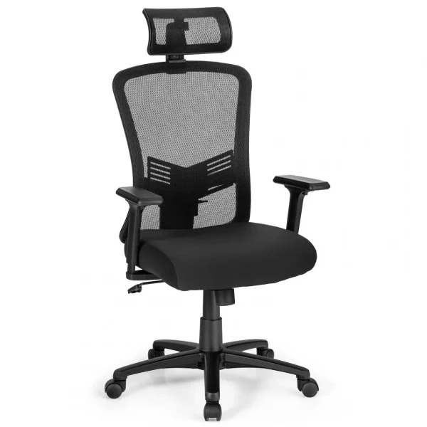 Costway Chaise De Bureau Ergonomiqueà Roulettes Avec Dossier Inclinable, Supp… guranteed de qualité 1