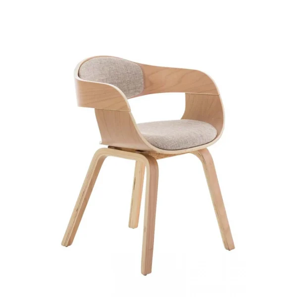 Decoshop26 Chaise De Bureau Sans Roulettes Visiteur En Tissu Et Bois Design Retro… site en ligne 1