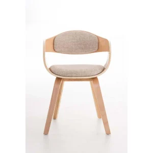 Decoshop26 Chaise De Bureau Sans Roulettes Visiteur En Tissu Et Bois Design Retro… site en ligne 9