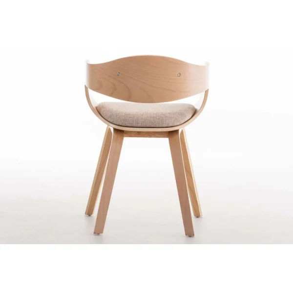 Decoshop26 Chaise De Bureau Sans Roulettes Visiteur En Tissu Et Bois Design Retro… site en ligne 5