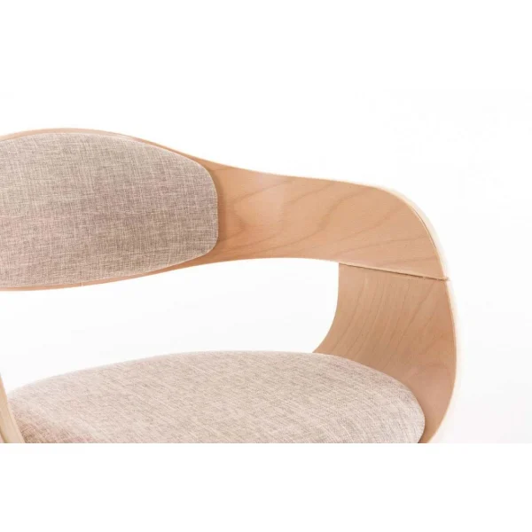 Decoshop26 Chaise De Bureau Sans Roulettes Visiteur En Tissu Et Bois Design Retro… site en ligne 6