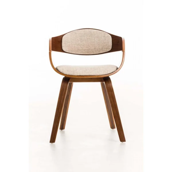 Decoshop26 Chaise De Bureau Sans Roulettes Visiteur En Tissu Et Bois Design Retro… mode 3