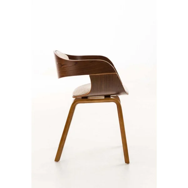 Decoshop26 Chaise De Bureau Sans Roulettes Visiteur En Tissu Et Bois Design Retro… mode 4