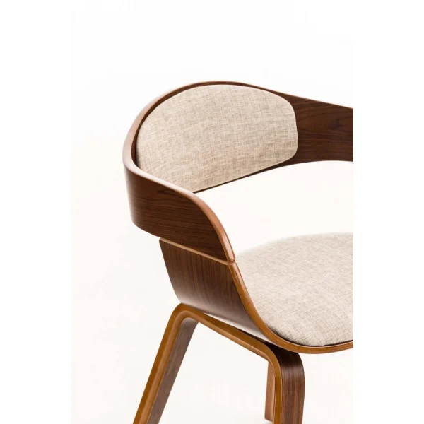 Decoshop26 Chaise De Bureau Sans Roulettes Visiteur En Tissu Et Bois Design Retro… mode 5