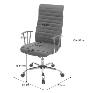 site soldes Decoshop26 Chaise Fauteuil De Bureau Sur Roulettes Pivotant Hauteur Réglable En … 15