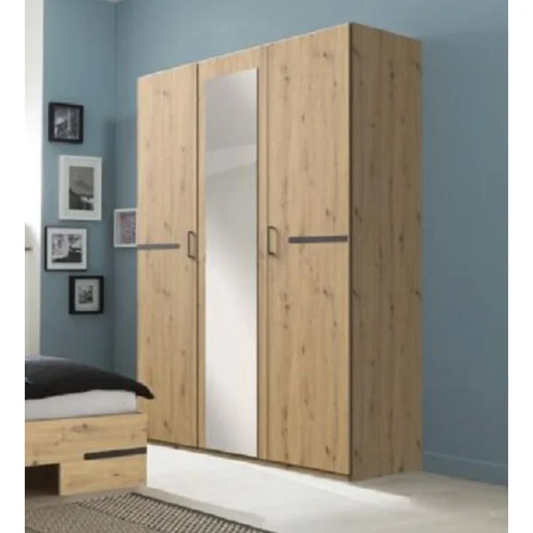 Meilleur Prix Pegane Chambre à Coucher Complète Adulte (lit 160x200cm + 2 Chevets + Armoi… 3