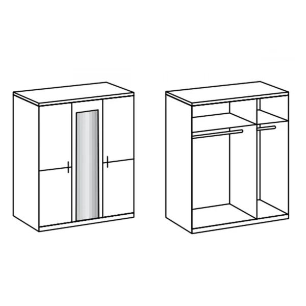 Meilleur Prix Pegane Chambre à Coucher Complète Adulte (lit 160x200cm + 2 Chevets + Armoi… 4