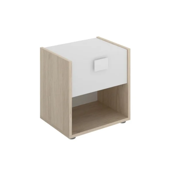achetez Vente-unique Table De Chevet SONIA – 1 Tiroir Et 1 Niche – Coloris : Chêne Et Blan… 5