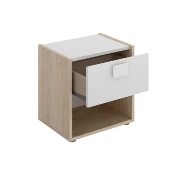 achetez Vente-unique Table De Chevet SONIA – 1 Tiroir Et 1 Niche – Coloris : Chêne Et Blan… 6