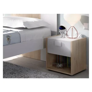 achetez Vente-unique Table De Chevet SONIA – 1 Tiroir Et 1 Niche – Coloris : Chêne Et Blan… 11