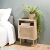 garantie de qualité MACABANE Chevet ALINE 1 Niche 1 Porte Toile De Jute Pieds Métal Doré 7