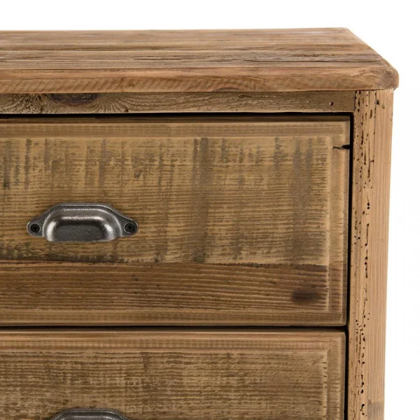 vente en ligne MACABANE Chevet ANDRIAN 2 Tiroirs Bois Pin Recyclé 3
