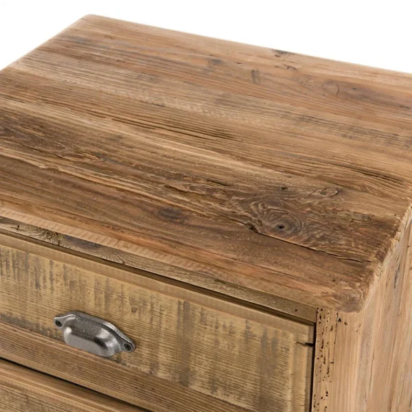 vente en ligne MACABANE Chevet ANDRIAN 2 Tiroirs Bois Pin Recyclé 5