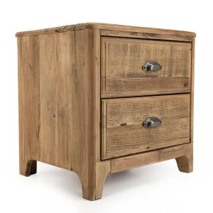 vente en ligne MACABANE Chevet ANDRIAN 2 Tiroirs Bois Pin Recyclé 25