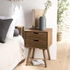 boutiqued en ligne MACABANE Chevet ANDY Scandi Bois 2 Tiroirs Sapin 17