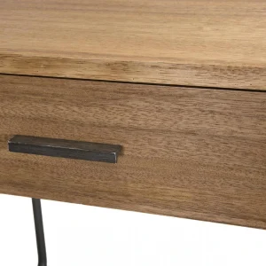 achat pas cher MACABANE Chevet 1 Tiroir En Bois Et Pieds Métal CARLA 16