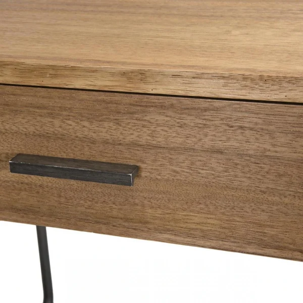 achat pas cher MACABANE Chevet 1 Tiroir En Bois Et Pieds Métal CARLA 5