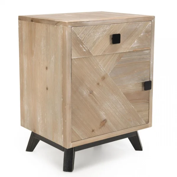 Authenticité garantie MACABANE Chevet MANDY Scandi 1 Tiroir 1 Porte 12
