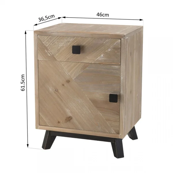Authenticité garantie MACABANE Chevet MANDY Scandi 1 Tiroir 1 Porte 26