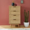 Baita Chiffonier AMANA Cannage Et Décor Bois 4 Tiroirs – L50cm magasins pas chers 19