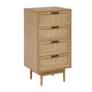 Baita Chiffonier AMANA Cannage Et Décor Bois 4 Tiroirs – L50cm magasins pas chers 9