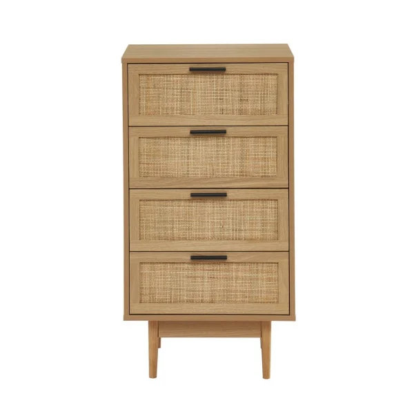 Baita Chiffonier AMANA Cannage Et Décor Bois 4 Tiroirs – L50cm magasins pas chers 5